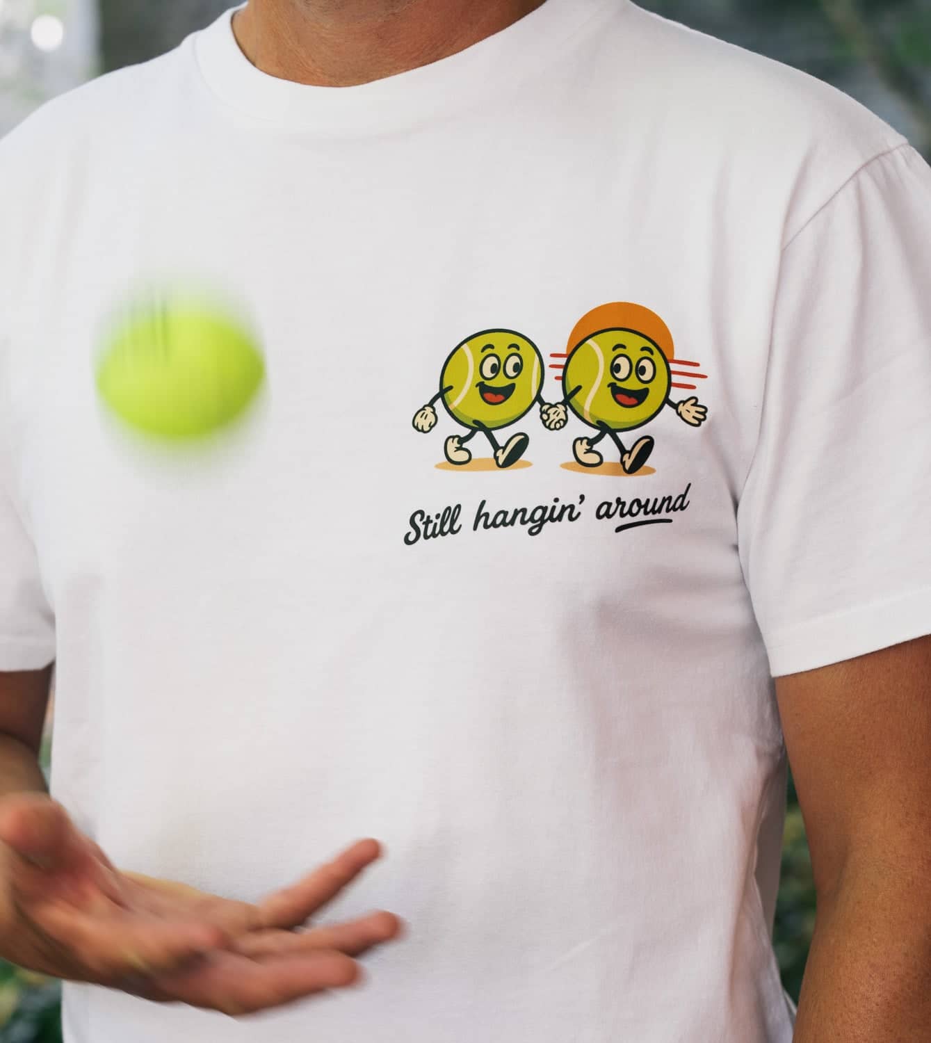 T-Shirt Tennisball Recycling: "Still hanging around"