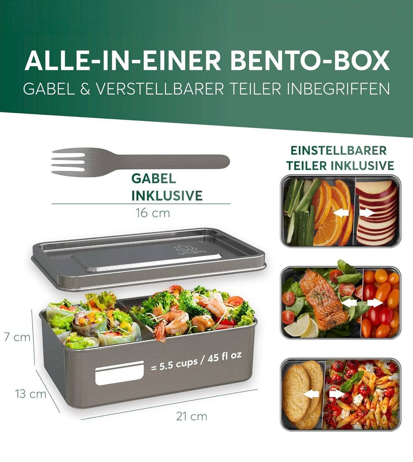 Umami Lunchbox Edelstahl 1350ml