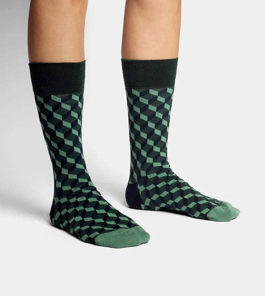 Socken aus Bio-Baumwolle - Sea Green Dice