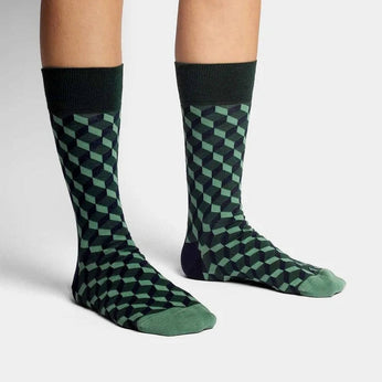 Socken aus Bio-Baumwolle - Sea Green Dice 