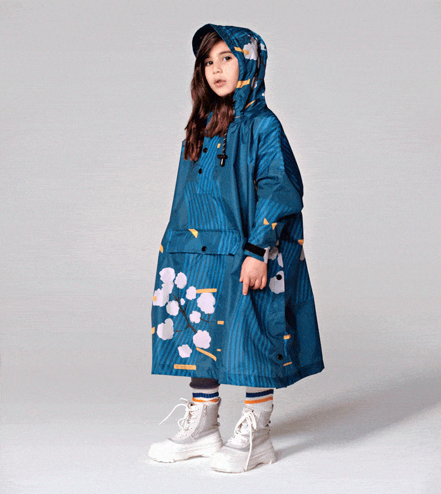 Kinder-Regenponcho aus recyceltem Polyester