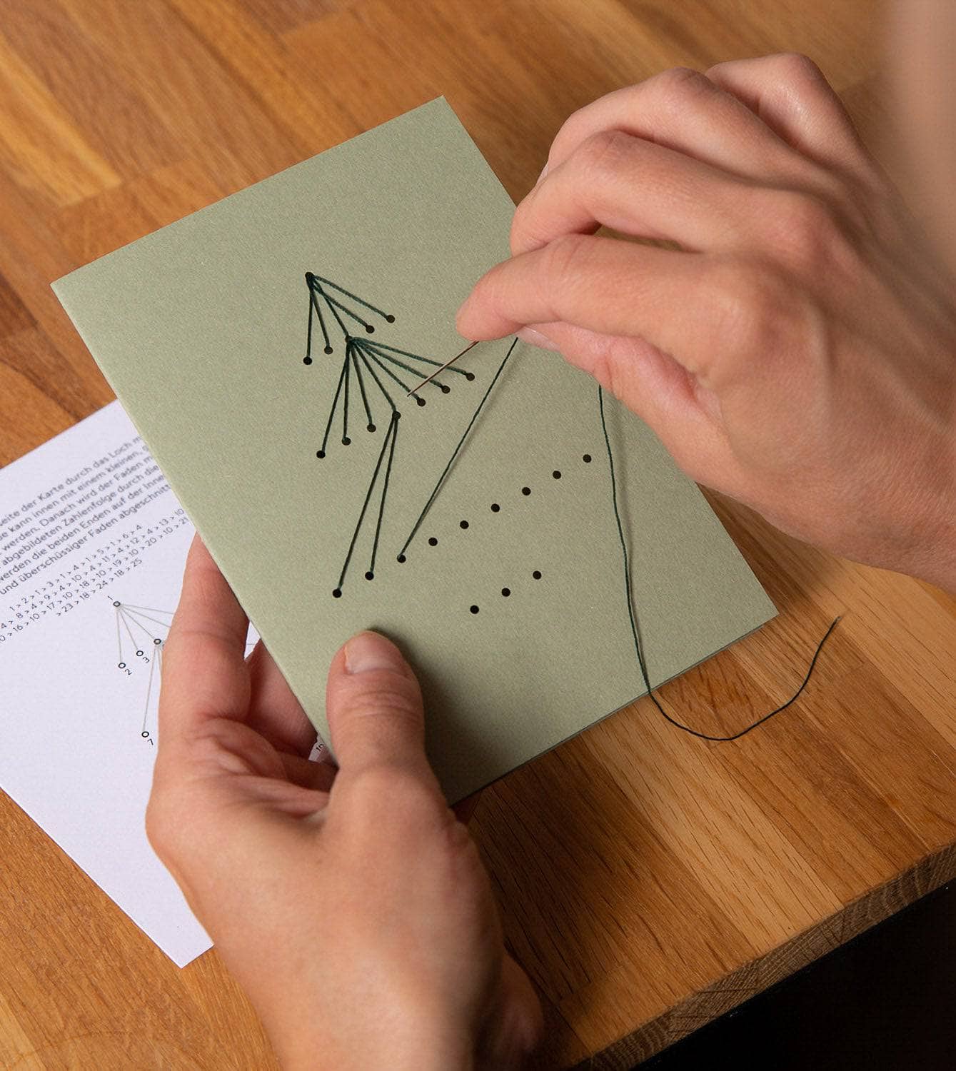Weihnachtskarte zum selber sticken
