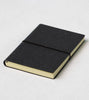 Recyceltes Leder-Notizbuch Schwarz gross 15x21cm / schwarzes Gummiband
