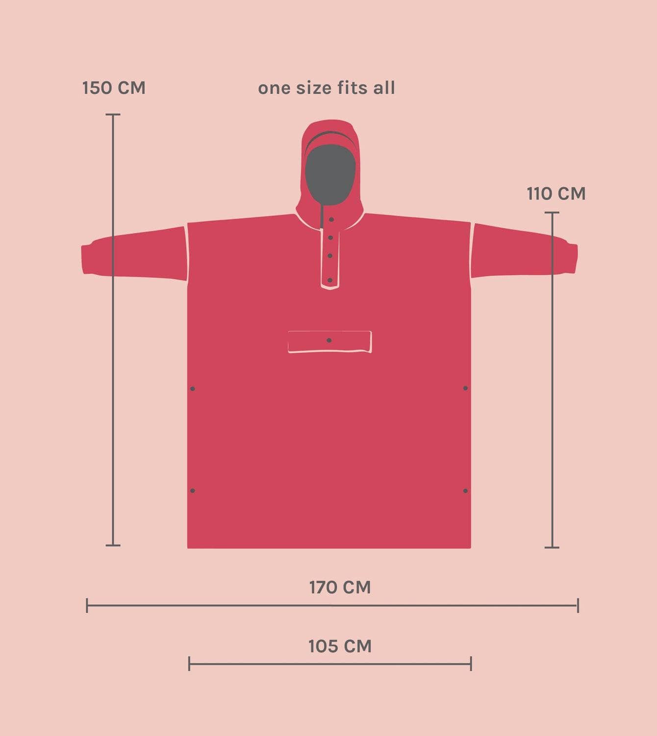 Regenponcho aus recyceltem Polyester